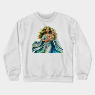 Mother Earth Painting-Earth Day Crewneck Sweatshirt